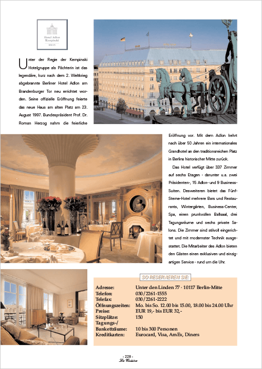 Hotel Adlon, Berlin/Deutschland