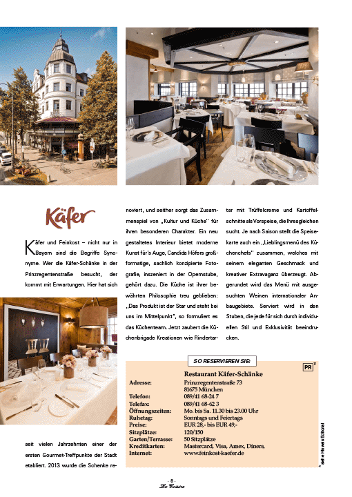 Restaurant Käfer-Schänke, München/Deutschland