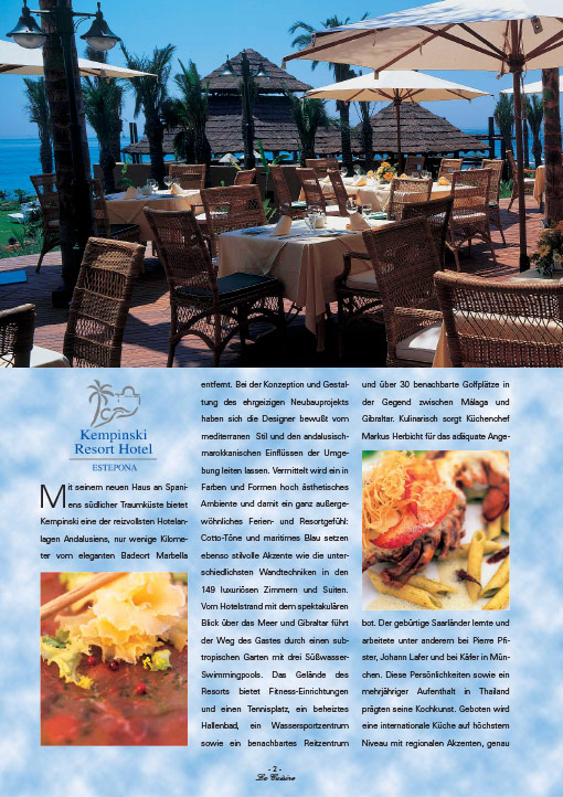 La Cuisine Magazin | Reisespecial | Kempinski Resort Hotel, Marbella/Spanien